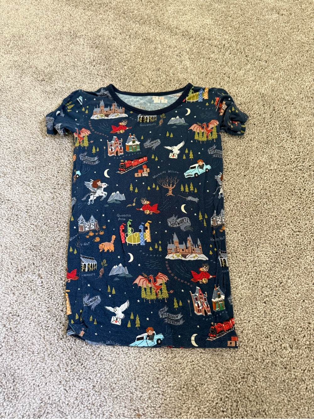 Little Sleepies Short Sleeve PJ Top in Evening at Hogwarts